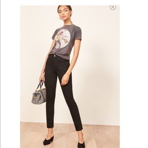 Reformation Black High Rise button up jeans. New